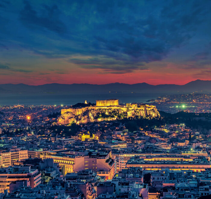 Athens, Greece at night