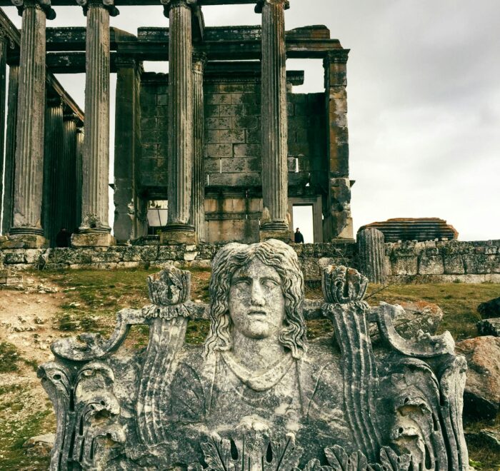 Ruins of temple of Olympian Zeus in Athens, Greece