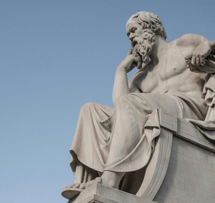 Sculpture of Thinking Socrates