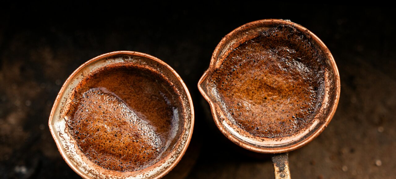Turkish coffee in Greece, aka Greek coffee (ellinikos kafes)